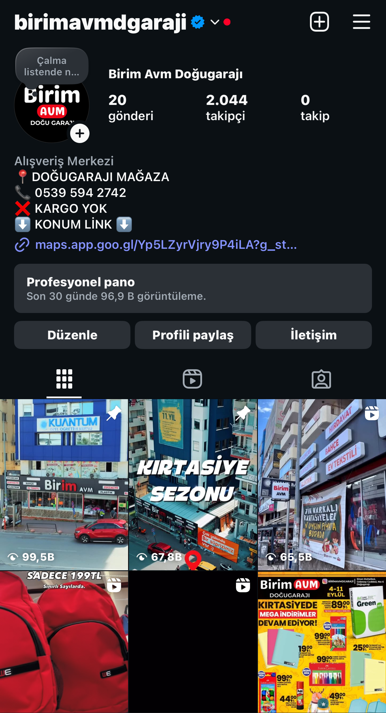 BİRİM AVM DOĞU GARAJI İNSTAGRAM