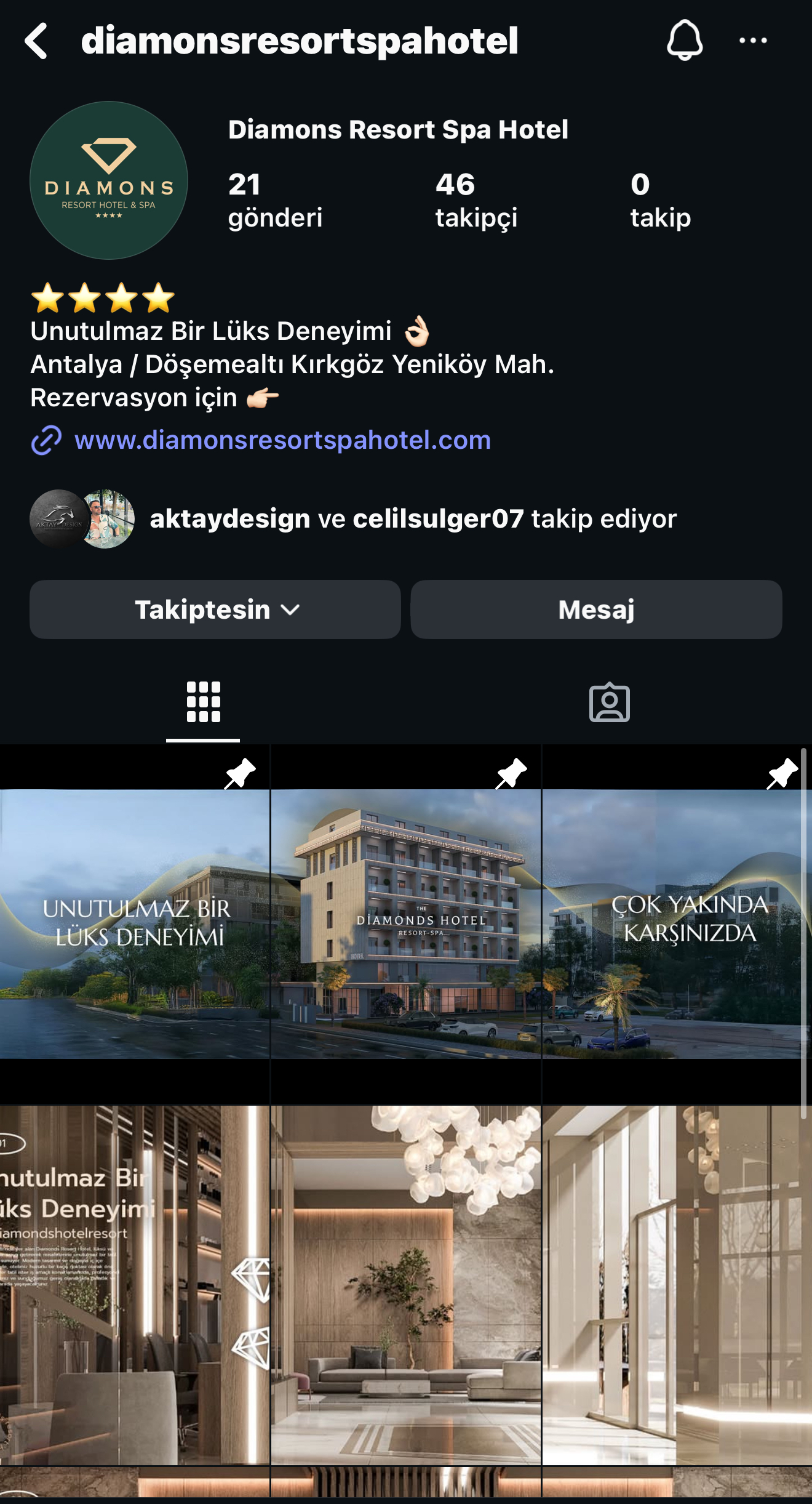 DİAMONS HOTEL İNSTAGRAM